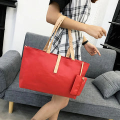 Women Leather Block Handbag Casual Party Wallet Purse Shoulder Tote Bag
