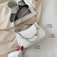 Women Ladies PU Crossbody Shoulder Bag Butterfly Chain Strap Tote Purse Handbag