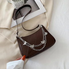 Women Ladies PU Crossbody Shoulder Bag Butterfly Chain Strap Tote Purse Handbag