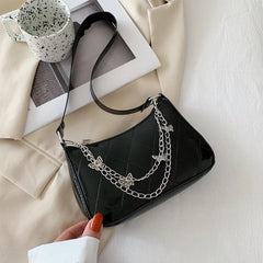 Women Ladies PU Crossbody Shoulder Bag Butterfly Chain Strap Tote Purse Handbag
