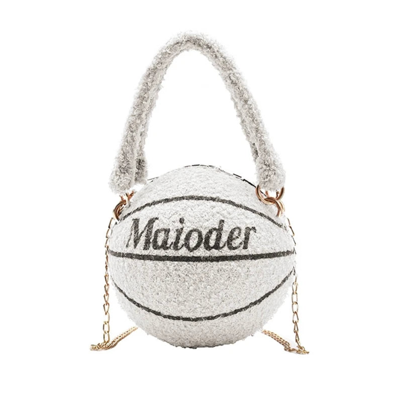 Plush Basketball Crossbody Shoulder Bag Tote Handbag Messenger Satchel