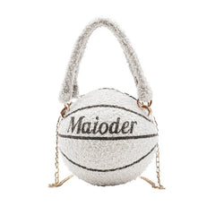 Plush Basketball Crossbody Shoulder Bag Tote Handbag Messenger Satchel