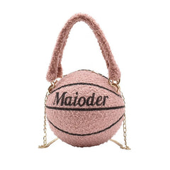 Plush Basketball Crossbody Shoulder Bag Tote Handbag Messenger Satchel
