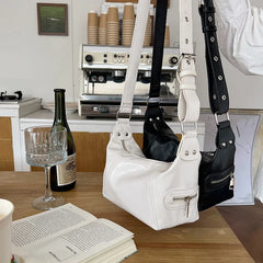 Women Lady Girl Punk Underarm Biker Bag Shoulder Bag PU