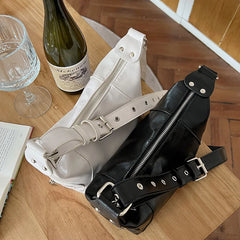 Women Lady Girl Punk Underarm Biker Bag Shoulder Bag PU