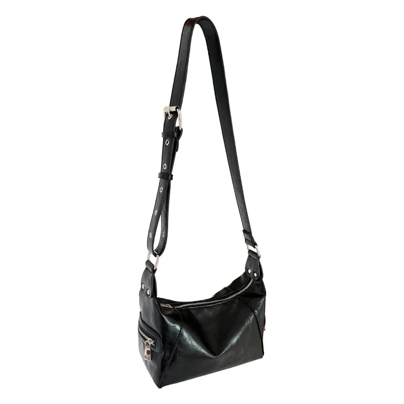 Women Lady Girl Punk Underarm Biker Bag Shoulder Bag PU