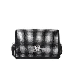 Rhinestone Flap Shoulder Crossbody Bag Sparkle