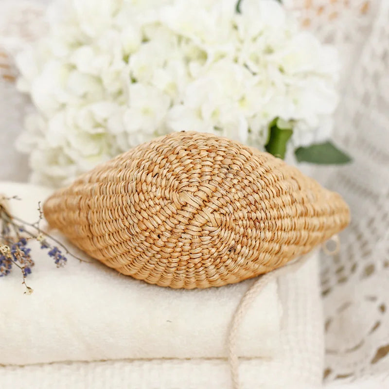 Women Straw Shoulder Crossbody Bag Vintage Woven for Travel Beach