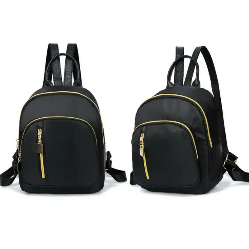 Women Nylon Backpack Travel Shoulder School Bag Rucksack Zip Bags