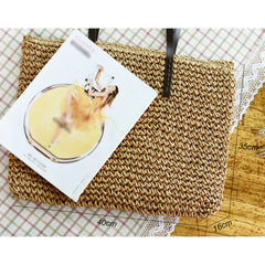 Women Lady Vintage Straw Rattan Bag Large Capacity Shoulder Bags
