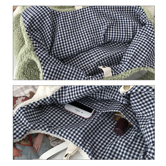 Women Lamb Fabric Shoulder Bag Handbag Tote Large Capacity Shopping Bag