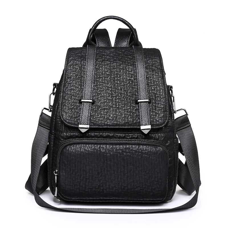 Large Leather Backpack Purse Vintage Bag School Travel Bookba