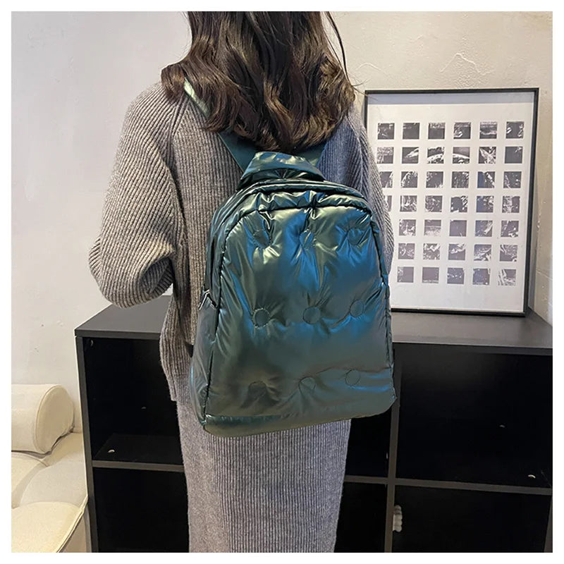 Women Large Capacity Backpacks High Space Cotton Female Bag School Bags Travel B