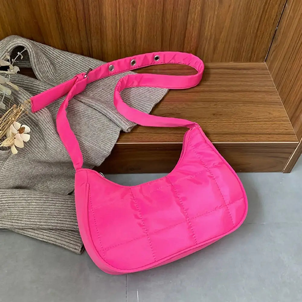 Women Large Capacity Cotton Padded Quilted Shoulder Bag