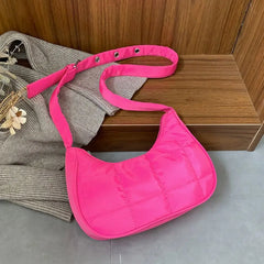Women Large Capacity Cotton Padded Quilted Shoulder Bag