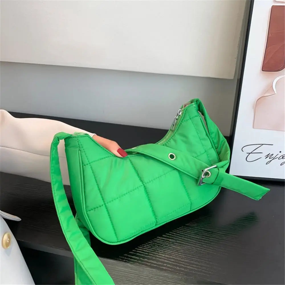 Women Large Capacity Cotton Padded Quilted Shoulder Bag