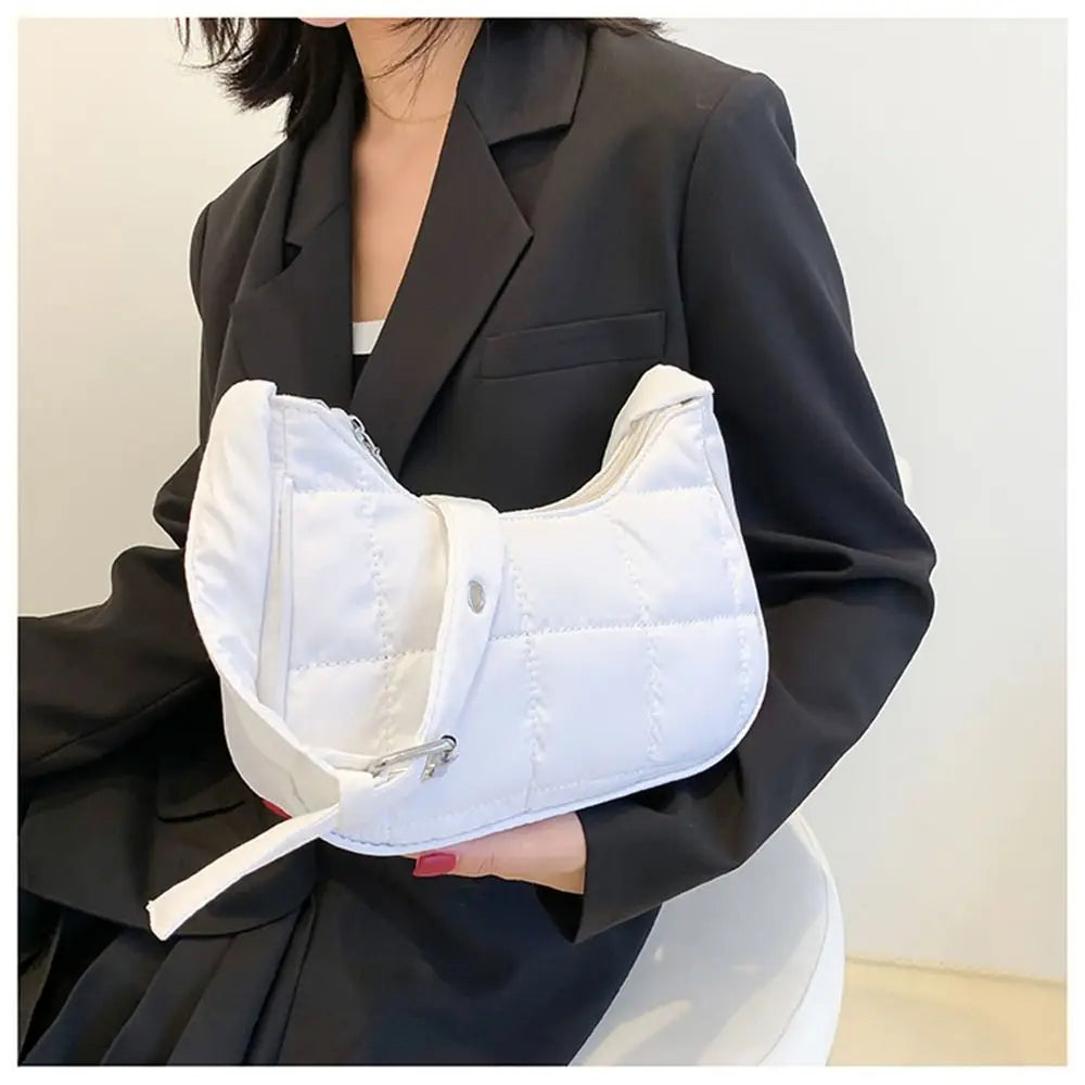 Women Large Capacity Cotton Padded Quilted Shoulder Bag
