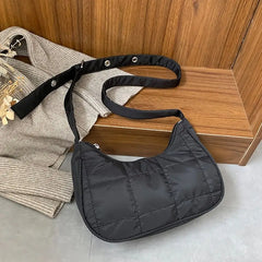 Women Large Capacity Cotton Padded Quilted Shoulder Bag