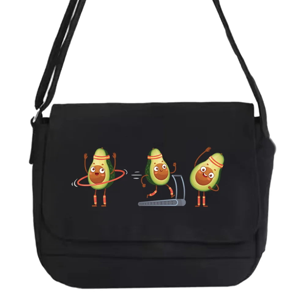 Avocado Series Crossbody Bag Canvas Shoulder Messenger Unisex