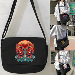 Monster Series Canvas Crossbody Bag Large Capacity Satchel