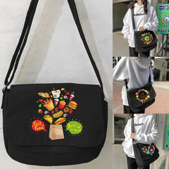 Large Capacity Crossbody Bag Food Series Canvas Shoulder Messenger Bags