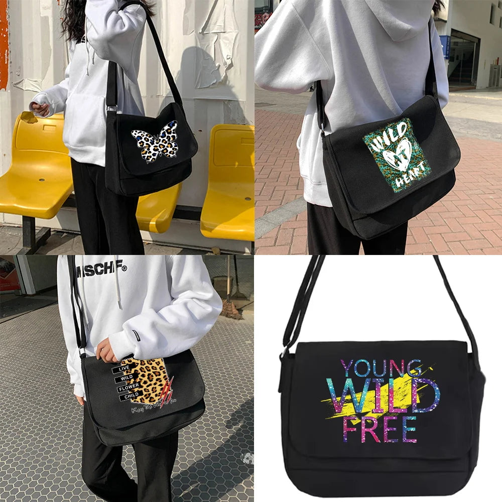 Large Capacity Crossbody Bag Canvas Shoulder Messenger Bag