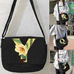 Large Capacity Canvas Crossbody Bag Floral Series