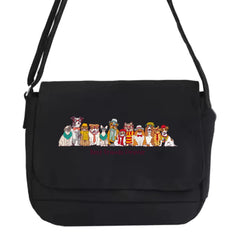 Large Capacity Canvas Crossbody Bag Dog Series
