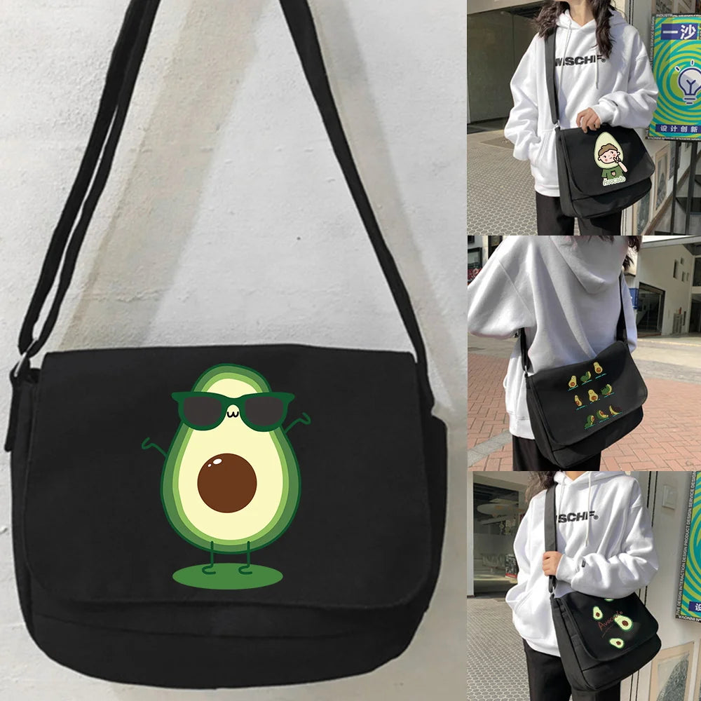 Avocado Series Crossbody Bag Canvas Shoulder Messenger Unisex