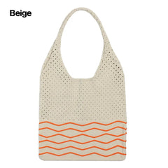 Women Large Capacity Shoulder Bags Knitting Handbags Crochet Hobo Bag