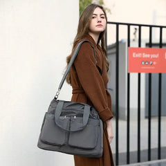 Large Capacity Nylon Handbags Waterproof Shopping Shoulder Bag