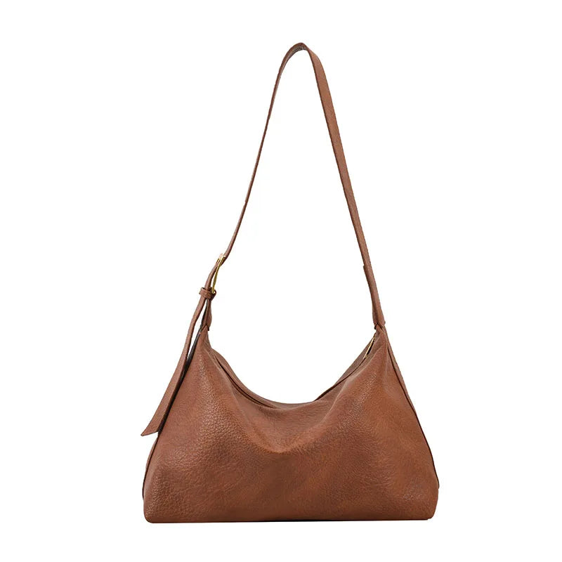 Women Large Capacity PU Leather Shoulder Bags Leisure Retro Crossbody Bags