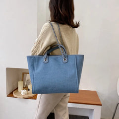 Casual Ladies Chain Tote Bag Shoulder Handbag for Women
