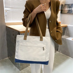 Women Canvas Shoulder Bags Large Capacity Casual Patchwork Female Business