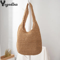 Women Large Capacity Straw Woven Travel Tote Bag for Shopping