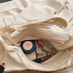 Women Large Capacity Straw Woven Travel Tote Bag for Shopping