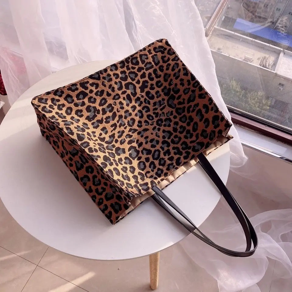 Women Large Capacity Shoulder Bags Striped Embroidery Shopping Tote