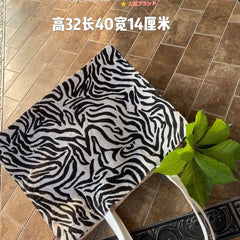 Women Large Capacity Shoulder Bags Striped Embroidery Shopping Tote