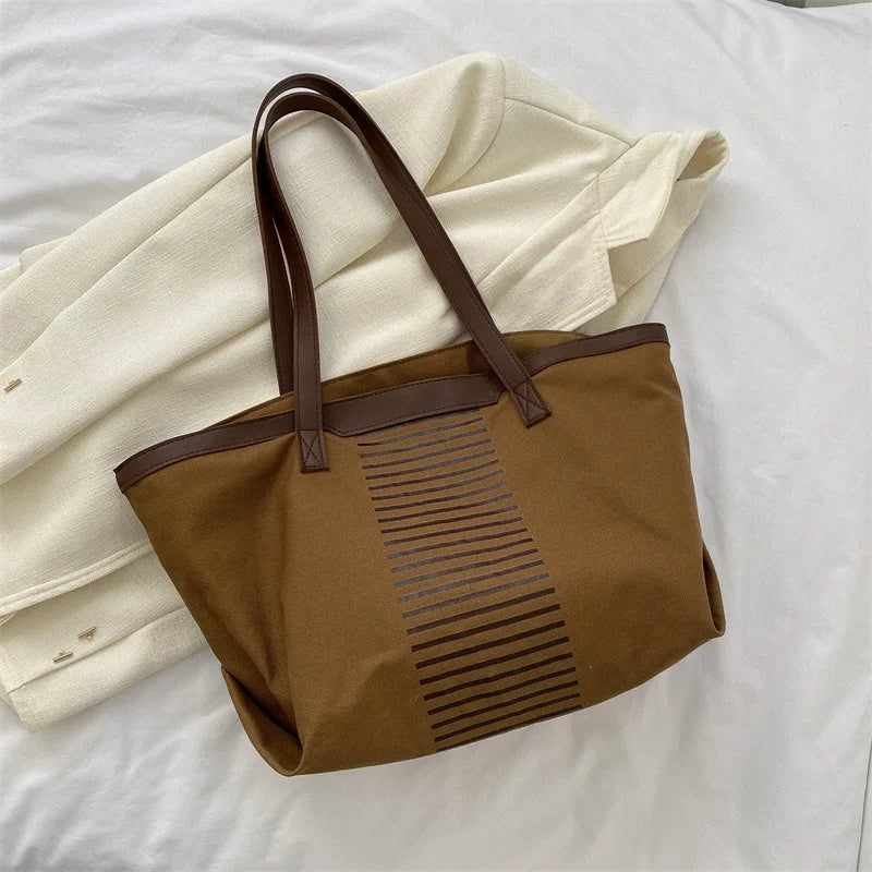 Retro Canvas Shoulder Bag for Women Large Capacity