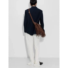 Women Large Shoulder Bag Tassel Suede Faux fur Fringe Ladies Messenger Handbag