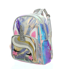 Glittering Clear Unicorn Backpack for Teenage Girls