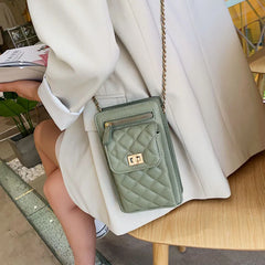 Women Lattice Crossbody Bags High PU Leather Shoulder Bag Mini Quilted Flap Hand