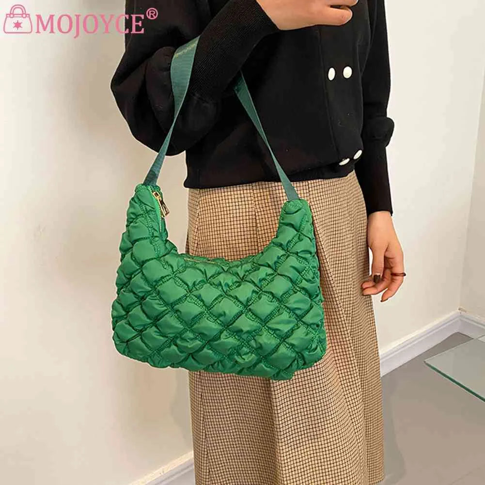 Women Lattice Pattern Quilted Underarm Bag Mini Top-handle Bag