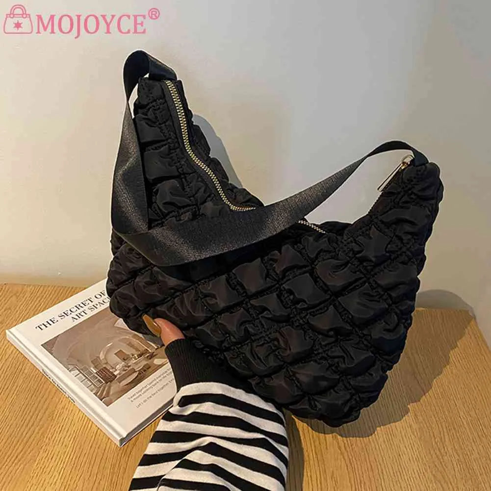 Women Lattice Pattern Quilted Underarm Bag Mini Top-handle Bag