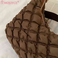 Women Lattice Pattern Quilted Underarm Bag Mini Top-handle Bag