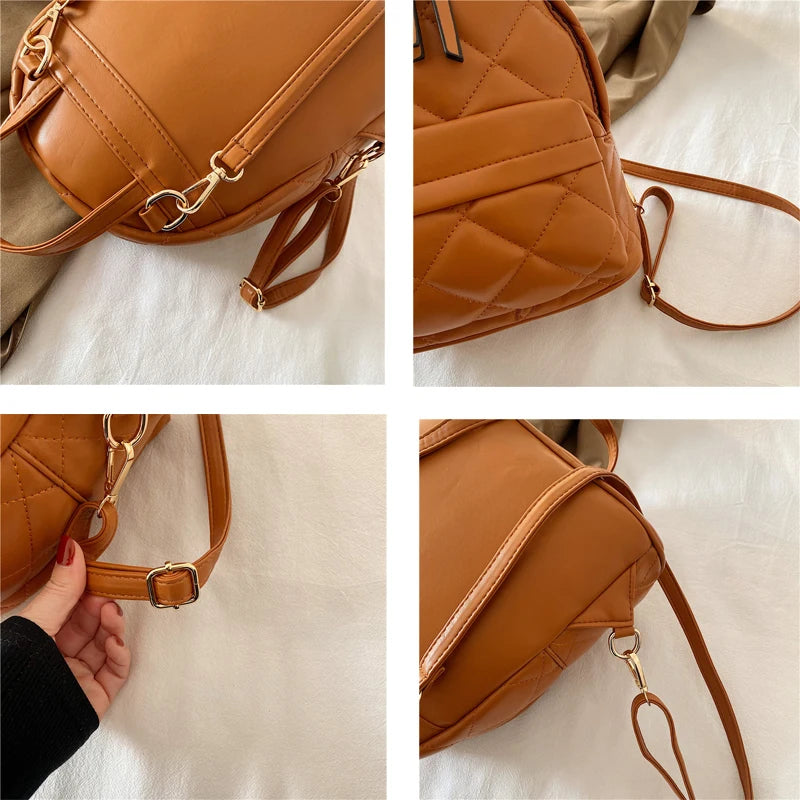Women Leather Backpack Shoulder Bags Small Backpacks Female Girls Teenager Schoo