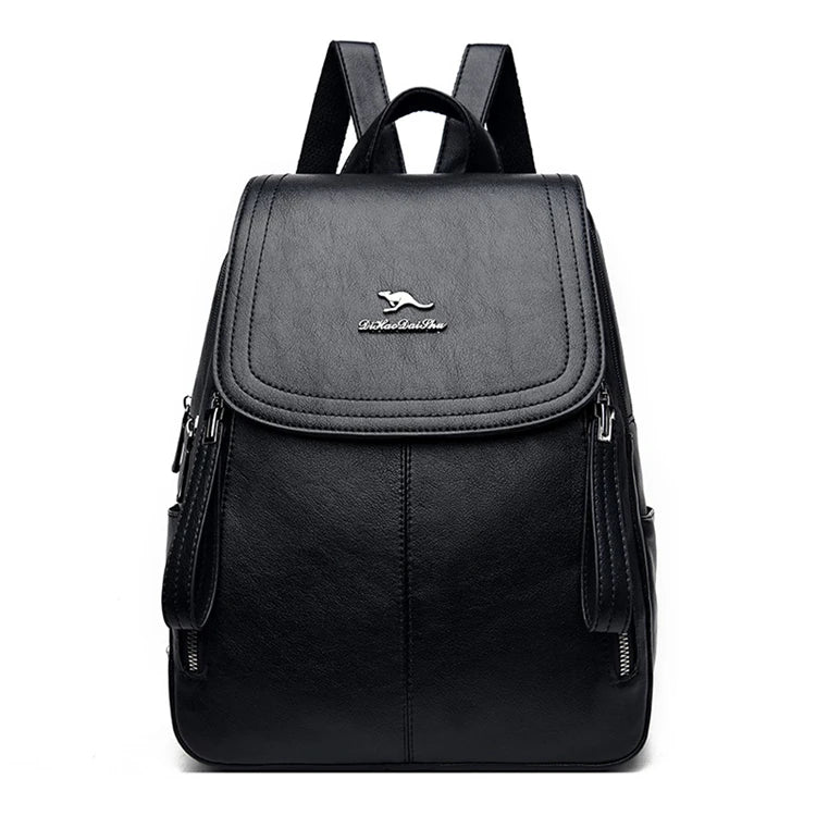 Vintage Leather Backpack for Women, School Bag for Girls