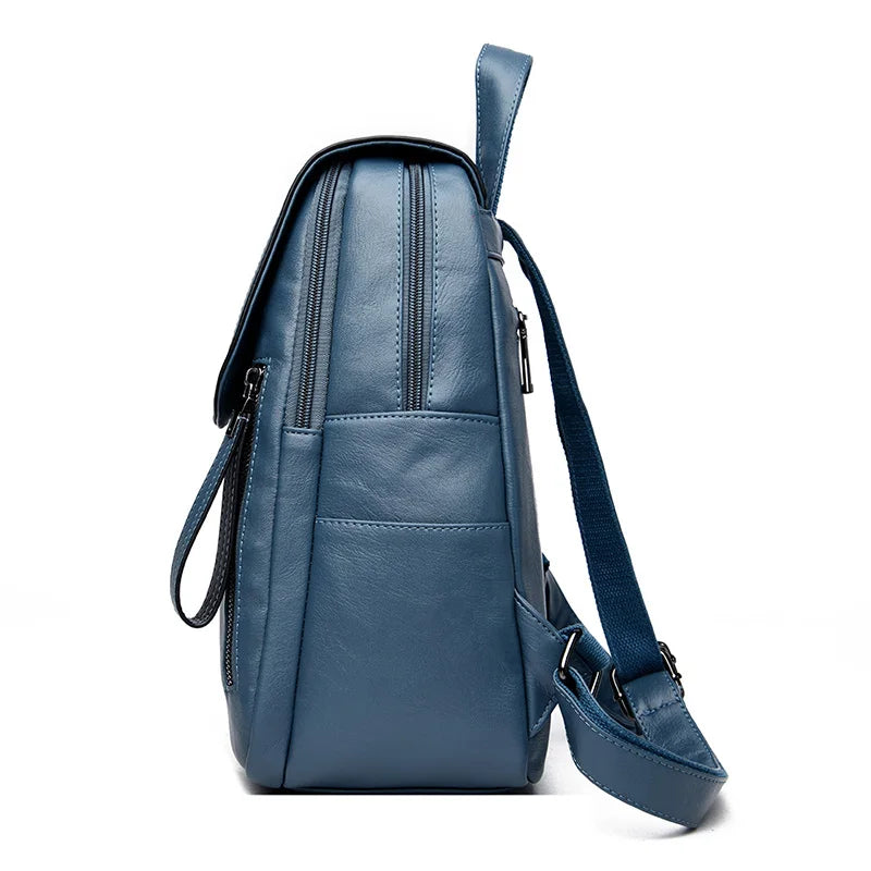 Vintage Leather Backpack for Women, School Bag for Girls