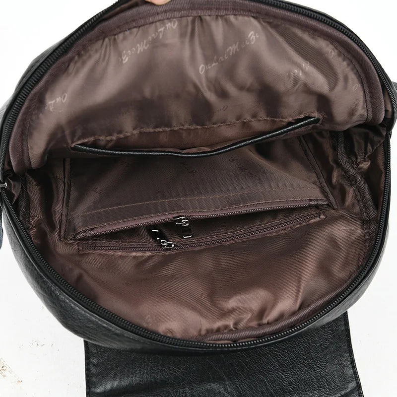 Vintage Leather Backpack for Women, School Bag for Girls