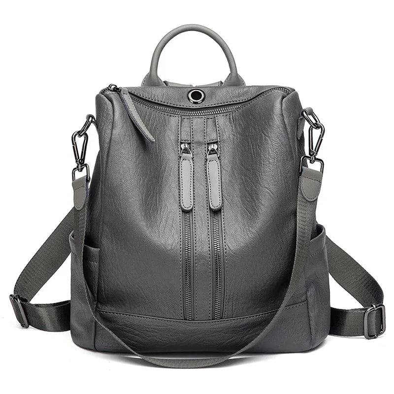 Women Leather Backpacks High Rucksacks Girls Travel Bagpack Ladies Sac Dos